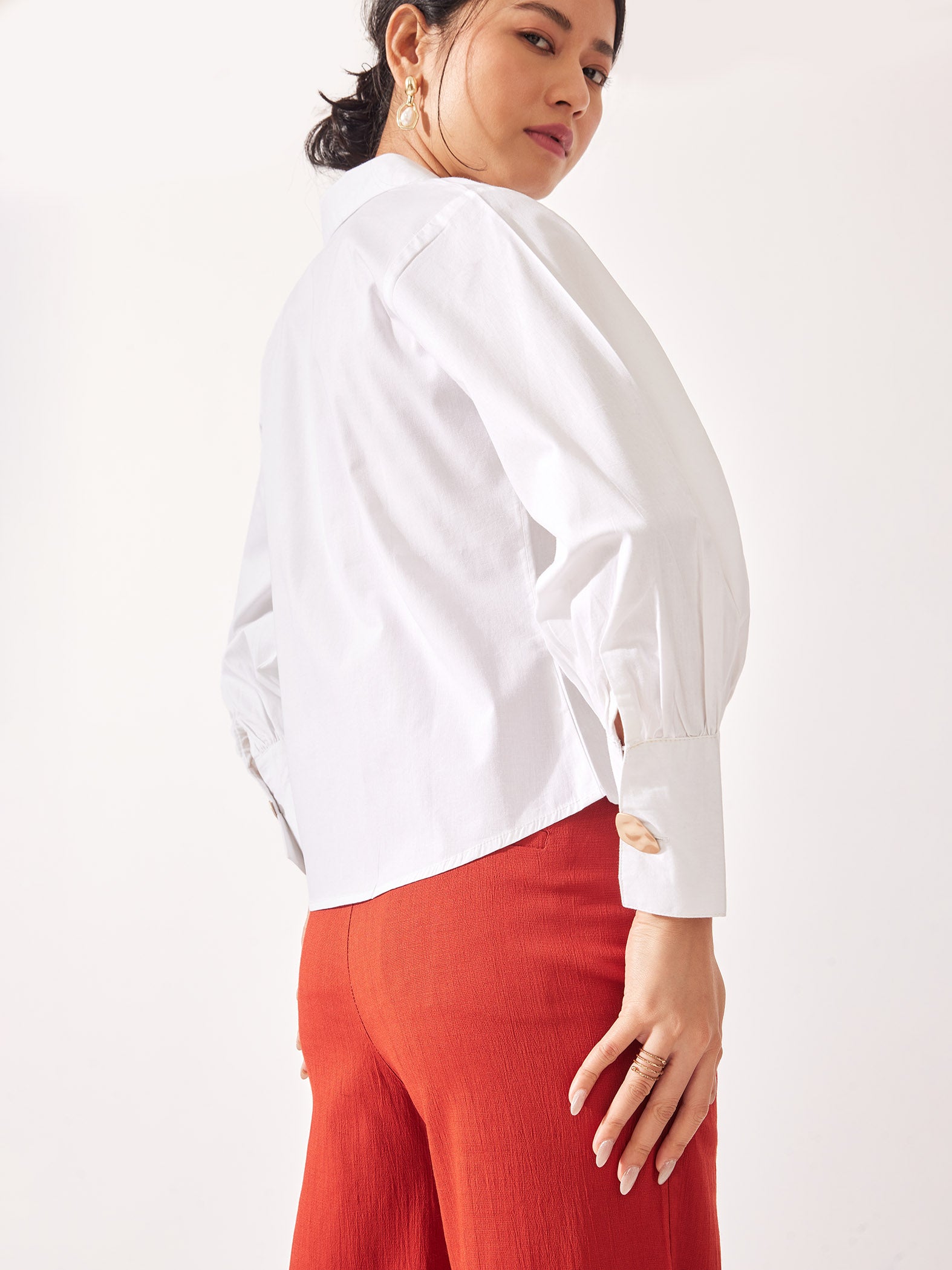 White Asymmetric Hem Top