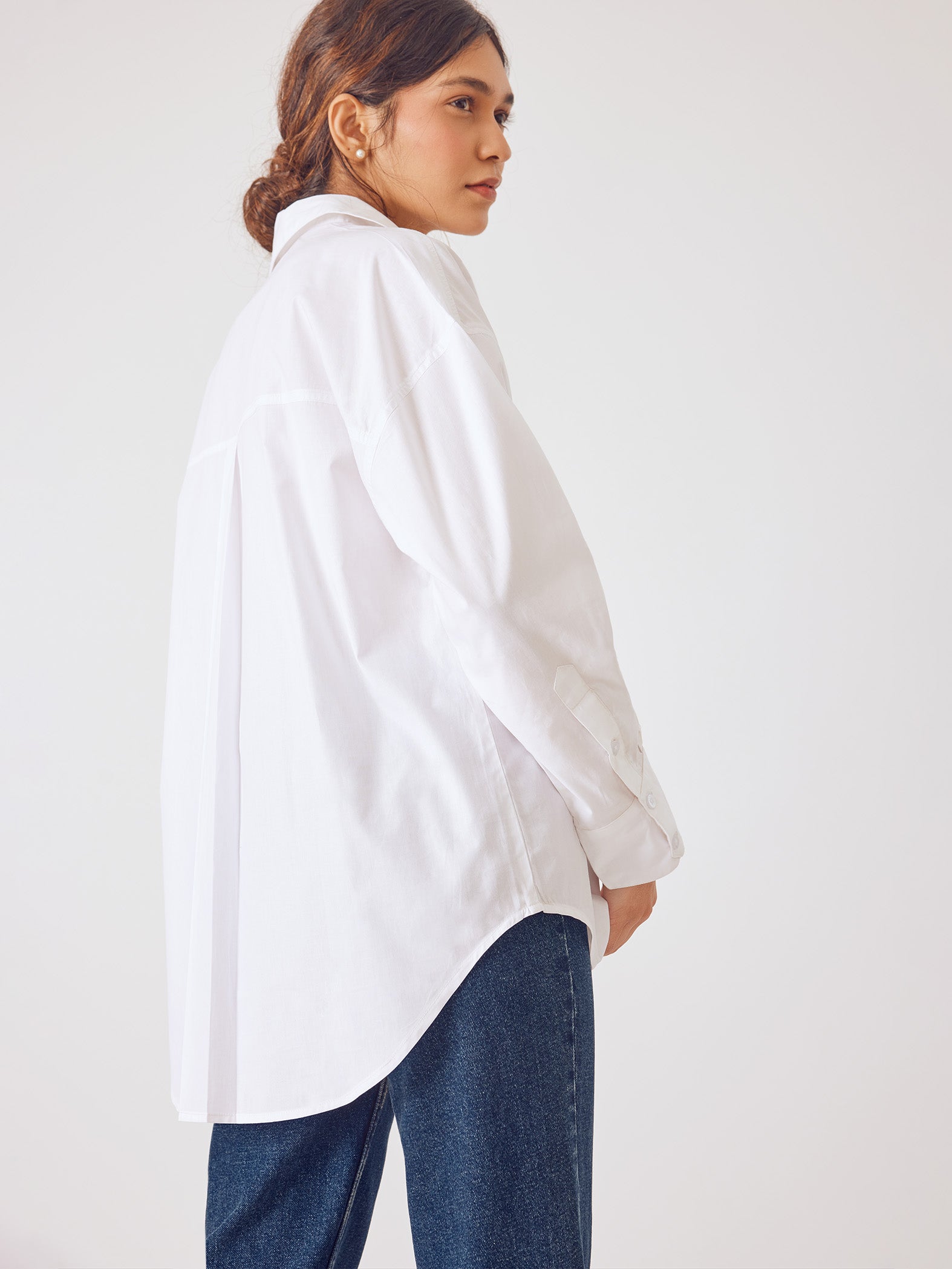 White Monogram Key Print Shirt
