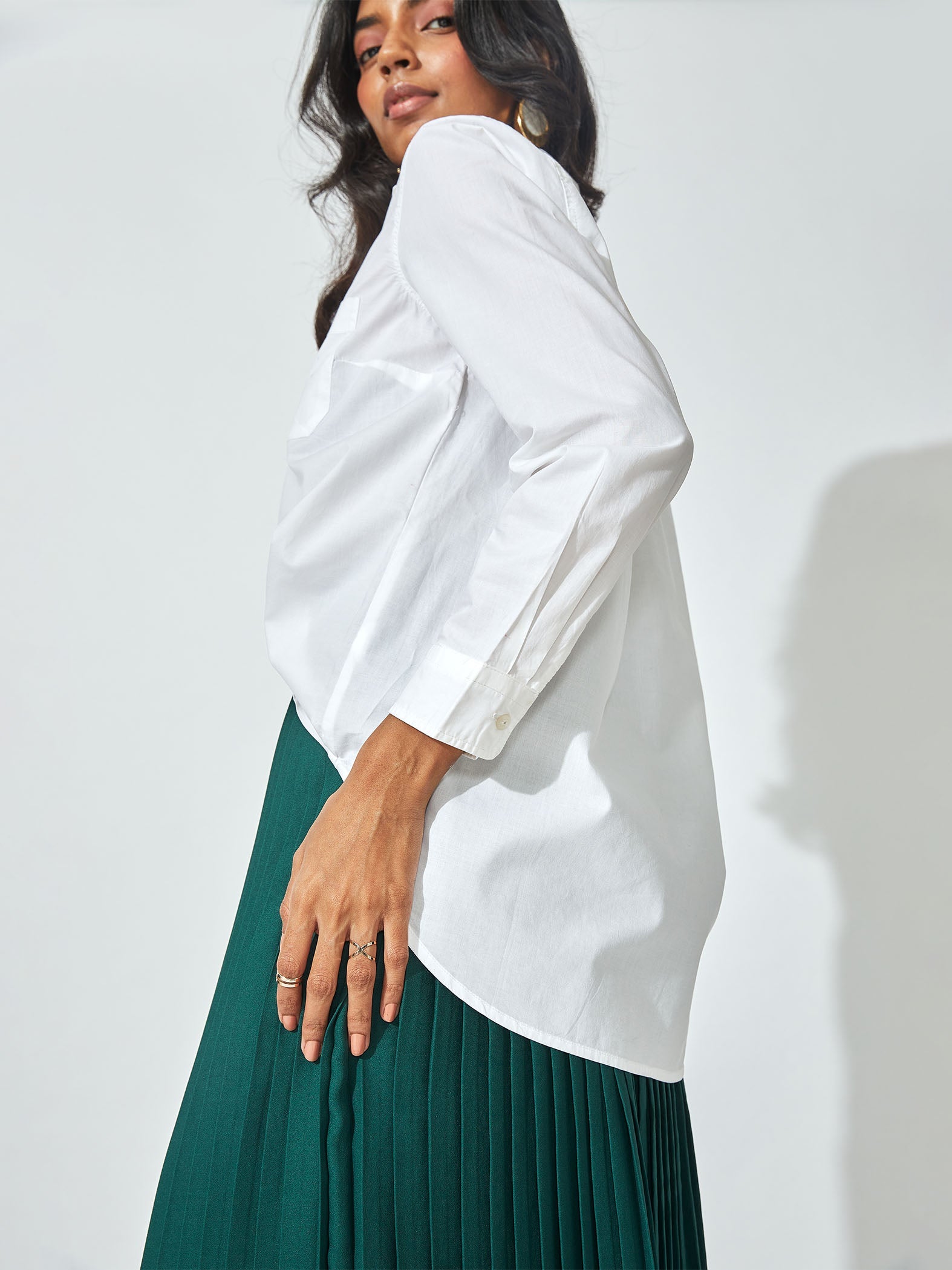 White Single Pocket Shirt