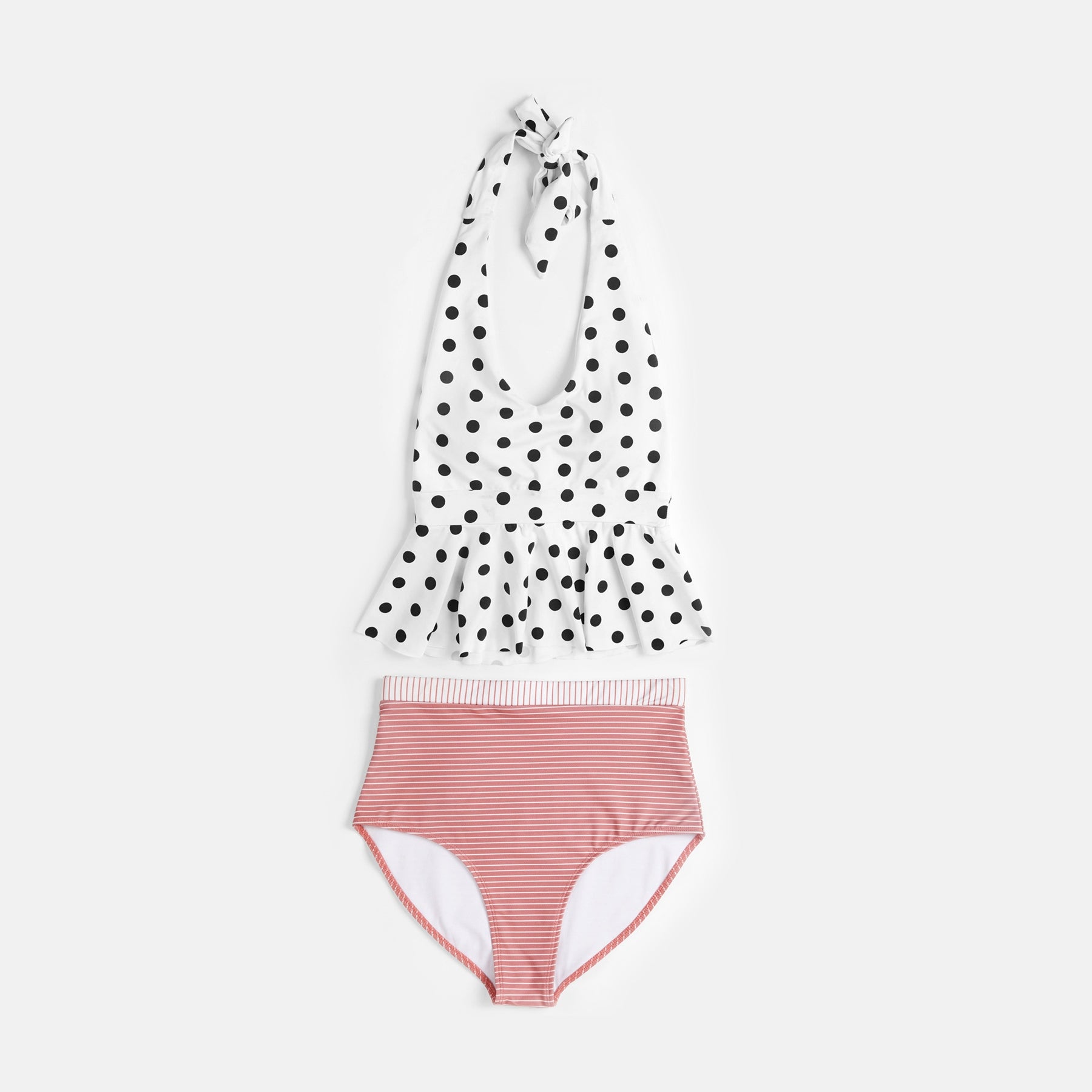 Monochrome Polka Tankini Top