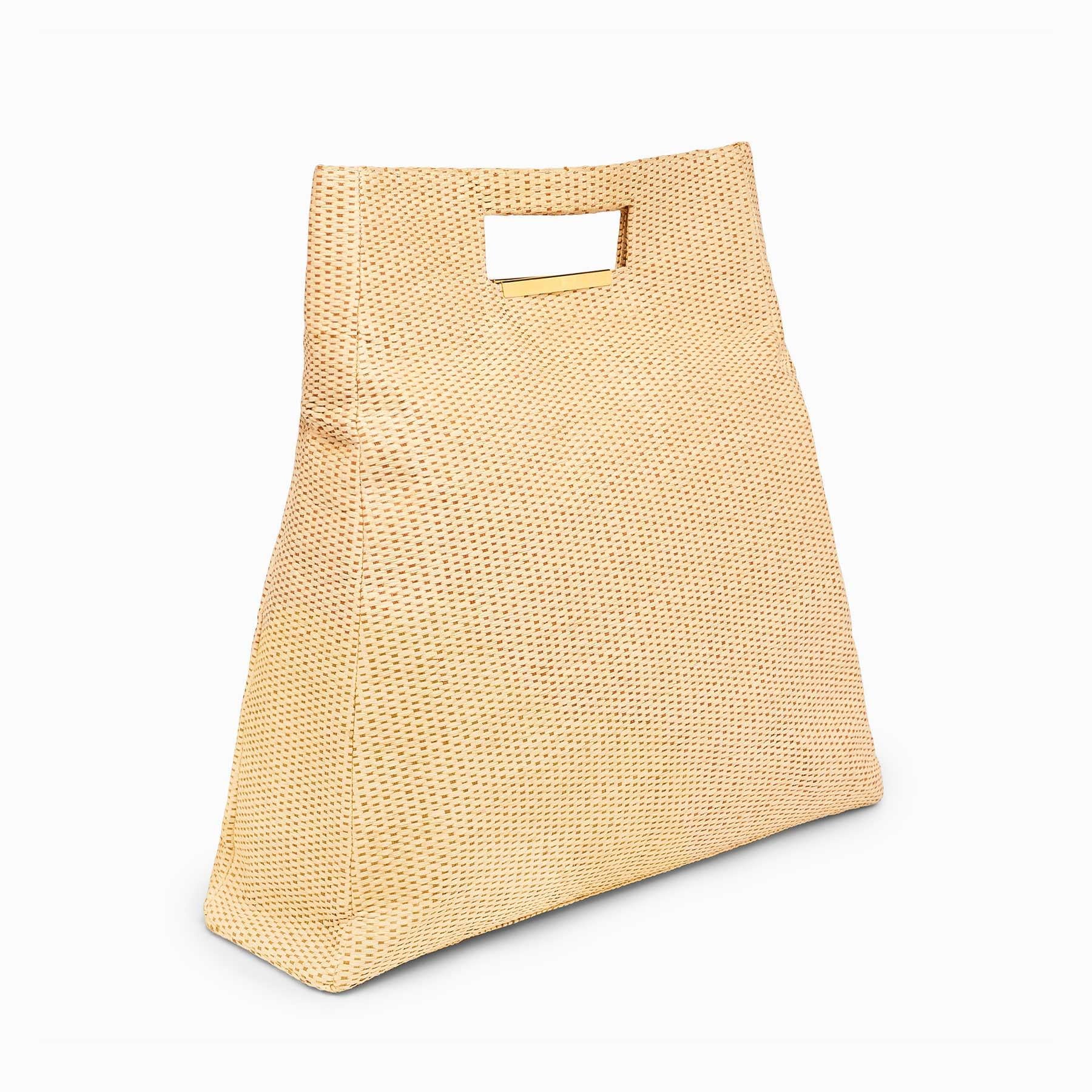 Beige Woven Beach Tote-Free