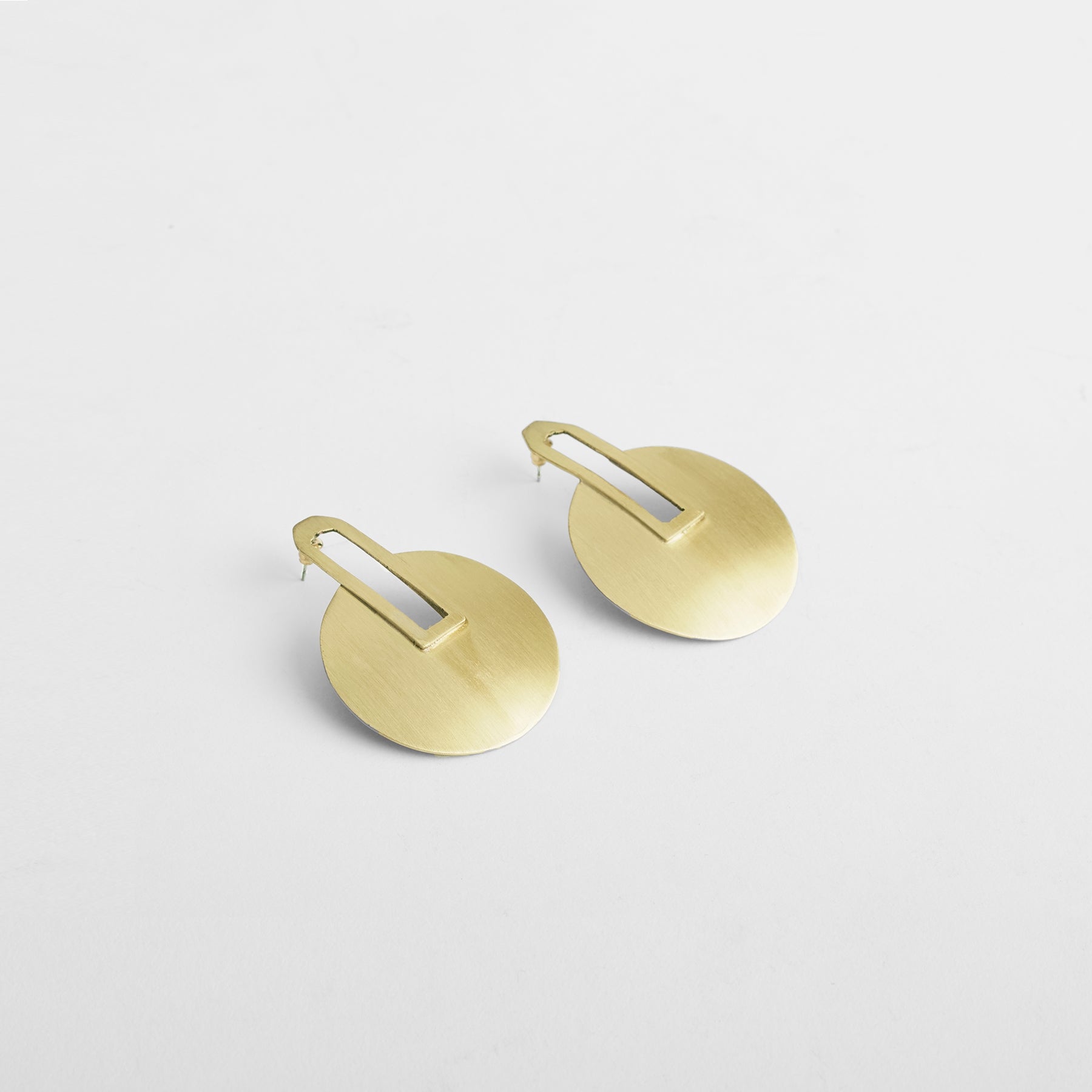 Gold Hollow Disc Studs