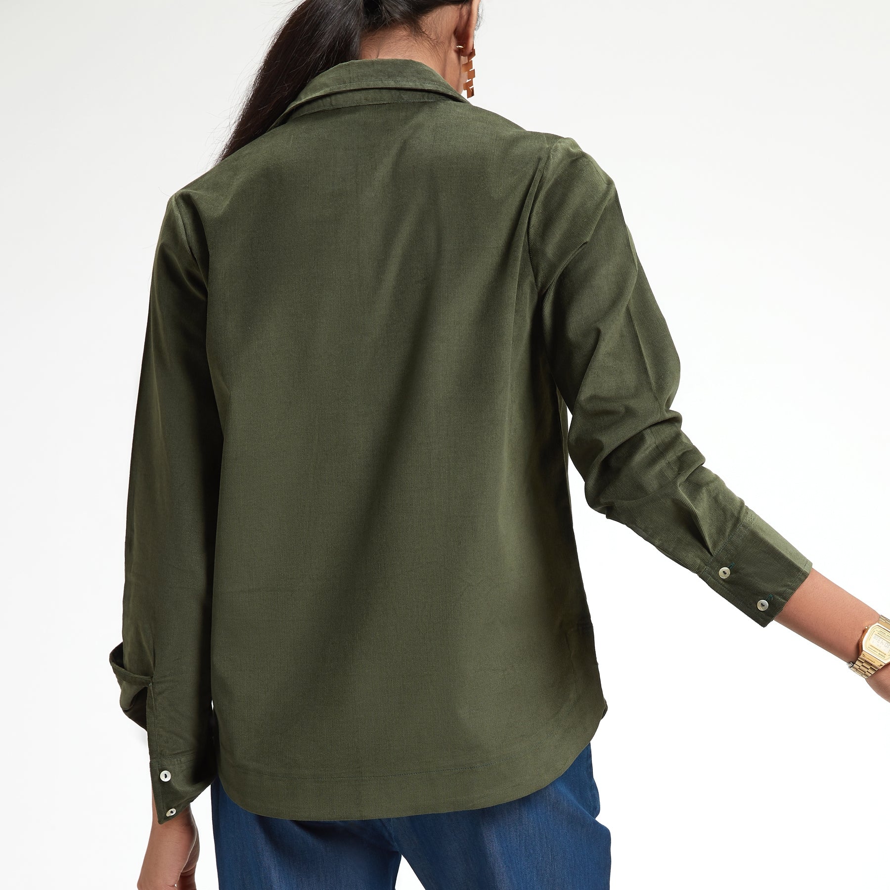 Navy & Emerald Corduroy Shirt