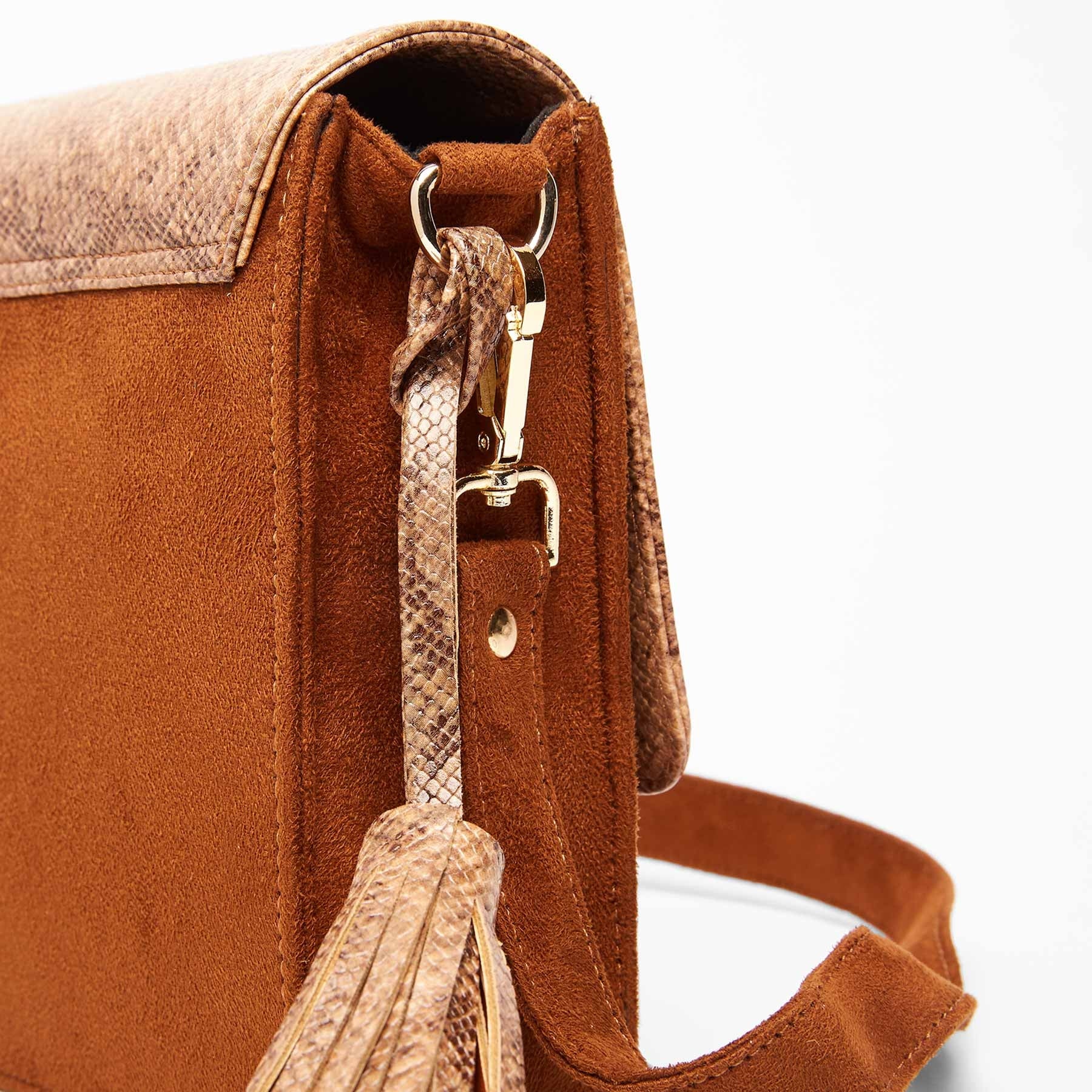 Mocha Suede Textured Sling