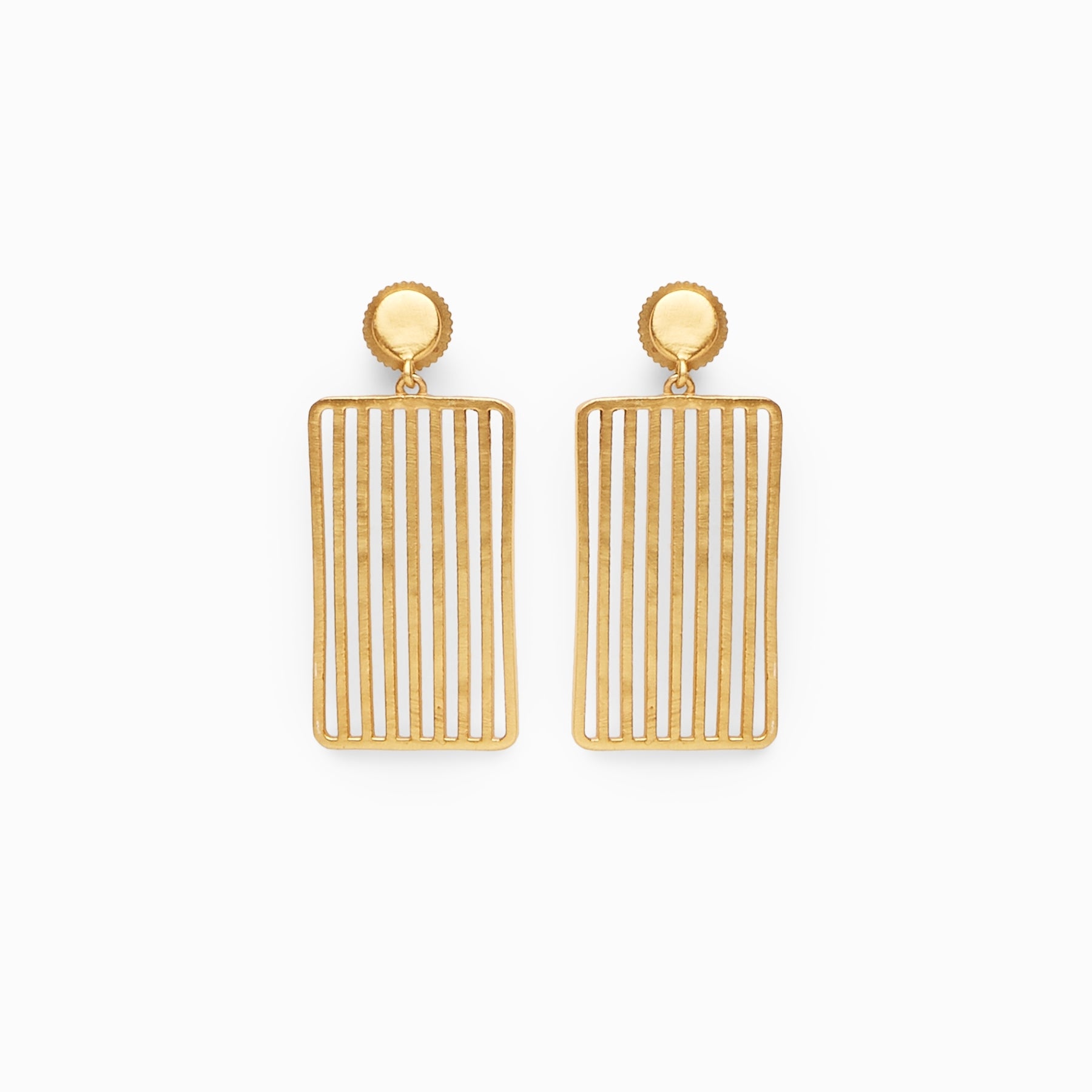 Gold Matte Bar Earrings