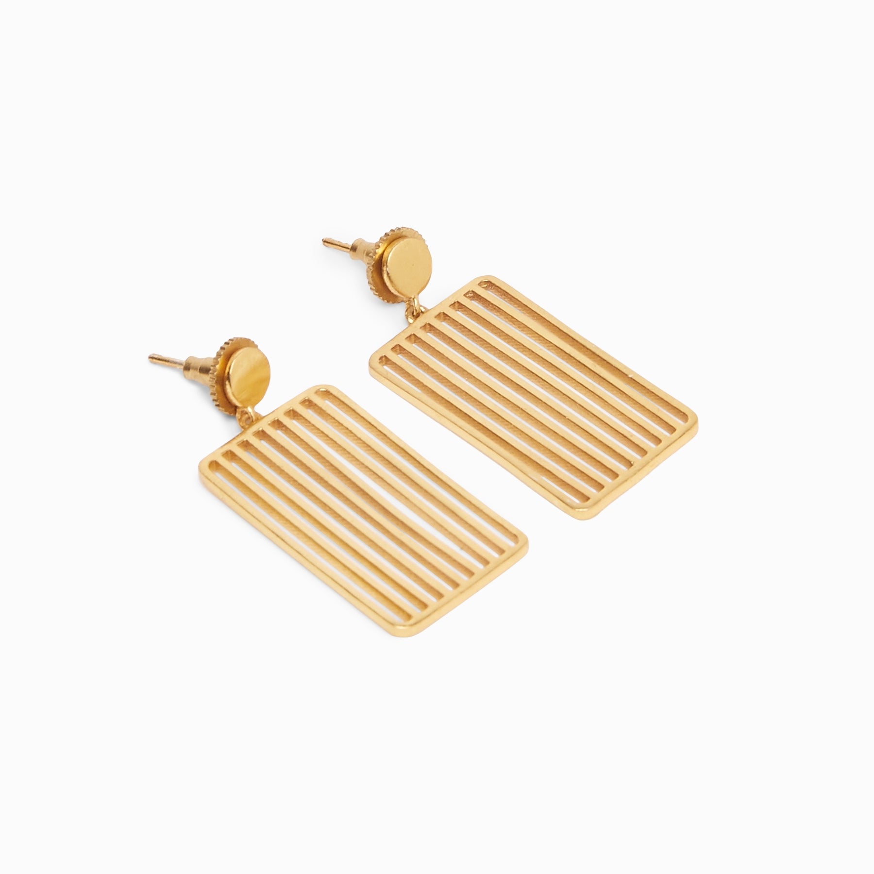 Gold Matte Bar Earrings