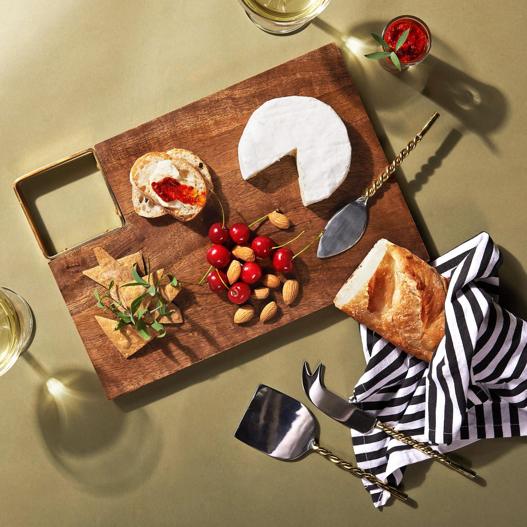 Wooden Rectangle Cheese Board Set