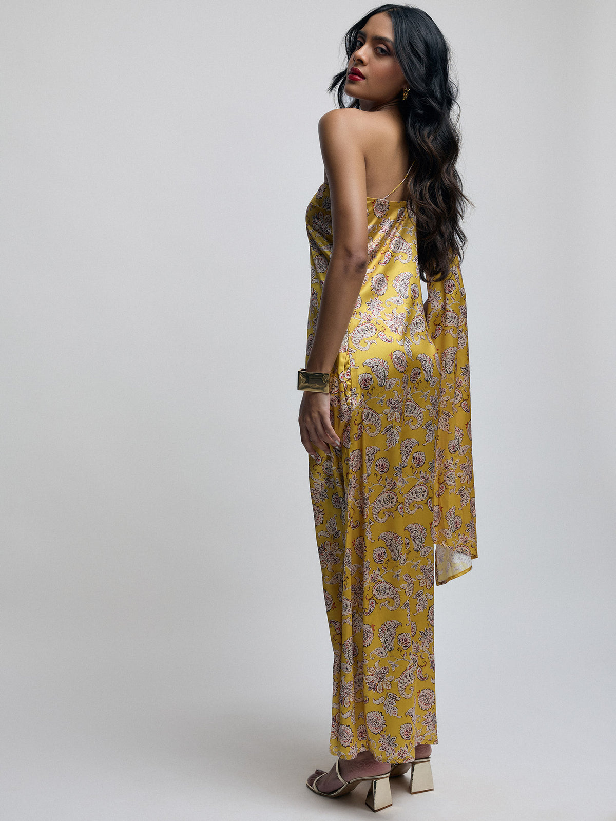 Amber Paisley One Shoulder Dress