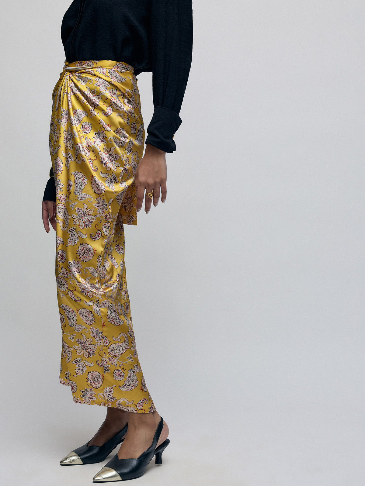 Amber Paisley Twist Wrap Skirt
