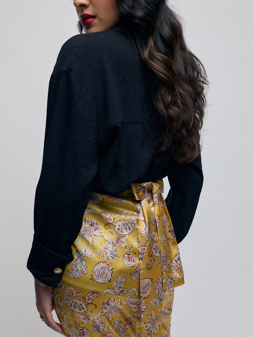 Amber Paisley Twist Wrap Skirt