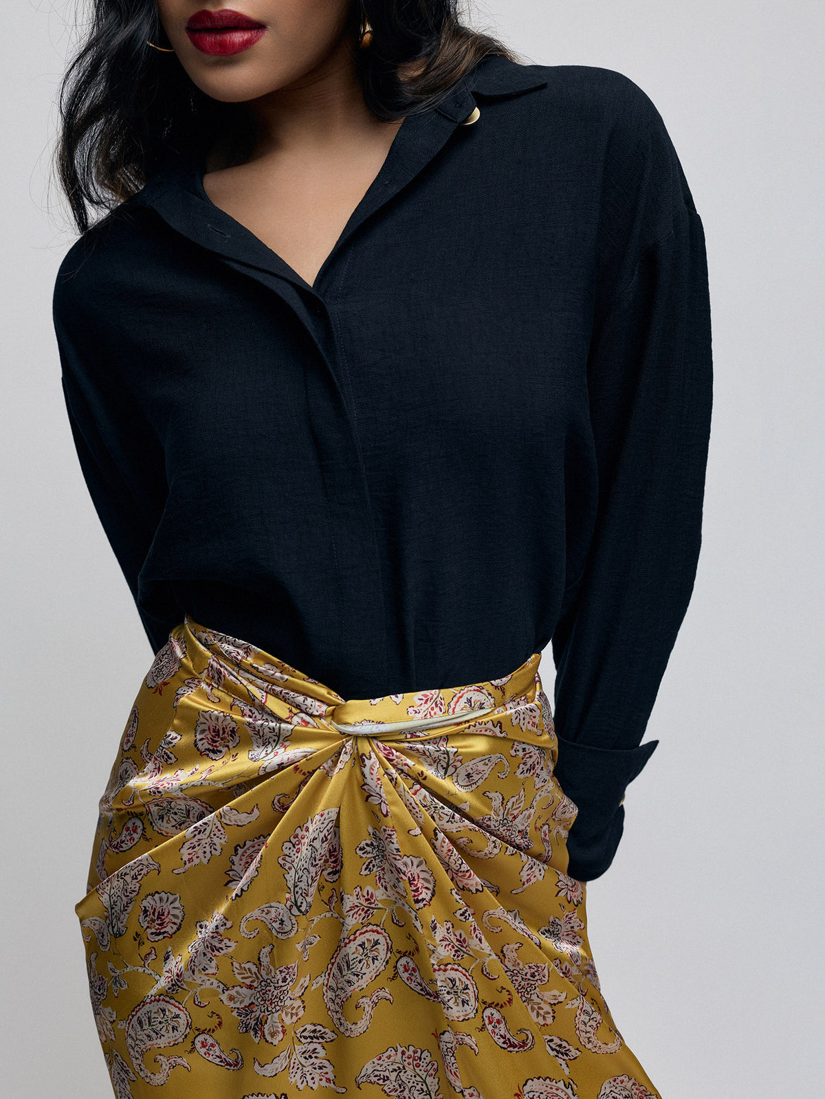 Amber Paisley Twist Wrap Skirt