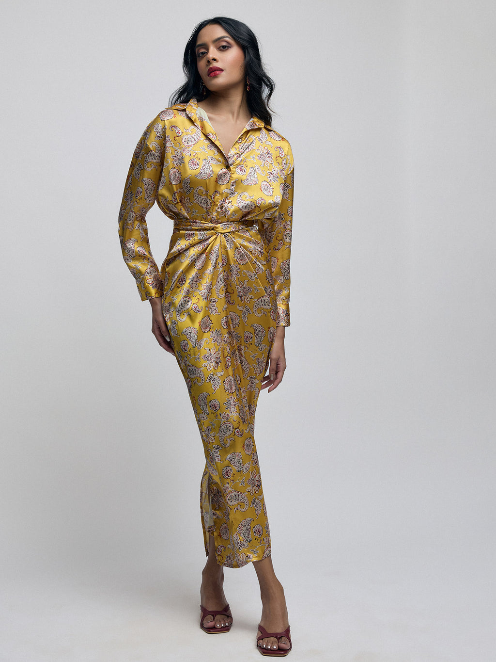 Amber Paisley Twist Wrap Skirt