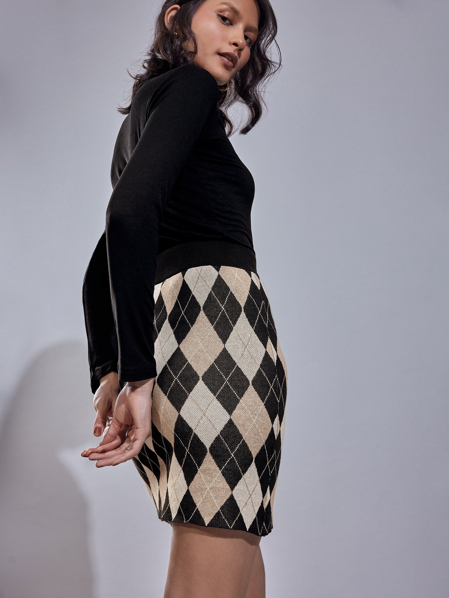 Argyle Pencil Skirt