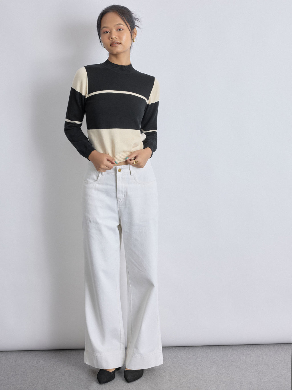 Black Colourblock Jumper