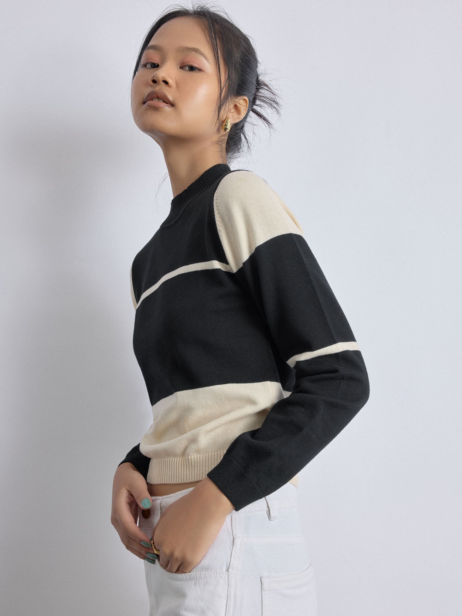 Black Colourblock Jumper