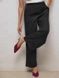 Black Contrast Piping Pants