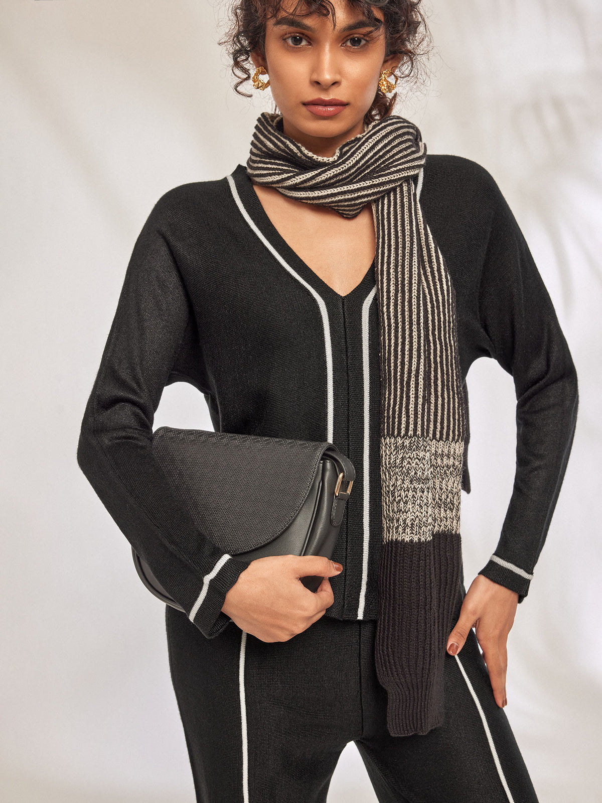 Black Knit Dolman Sleeve Top