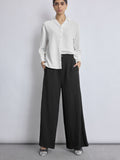 Black Pleated Flare Pants