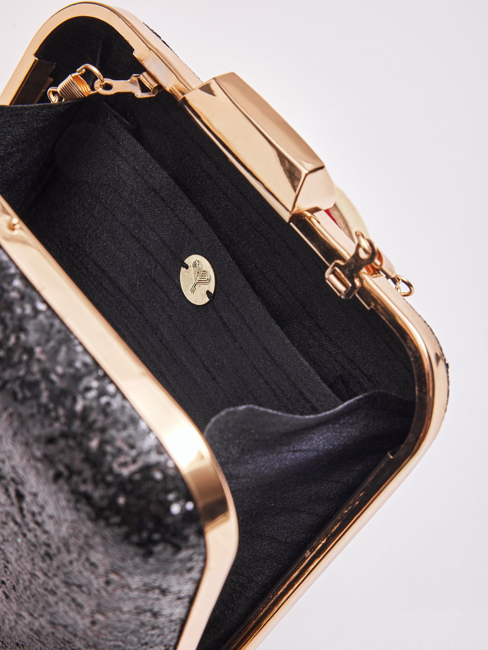 Black Shimmer Square Clutch