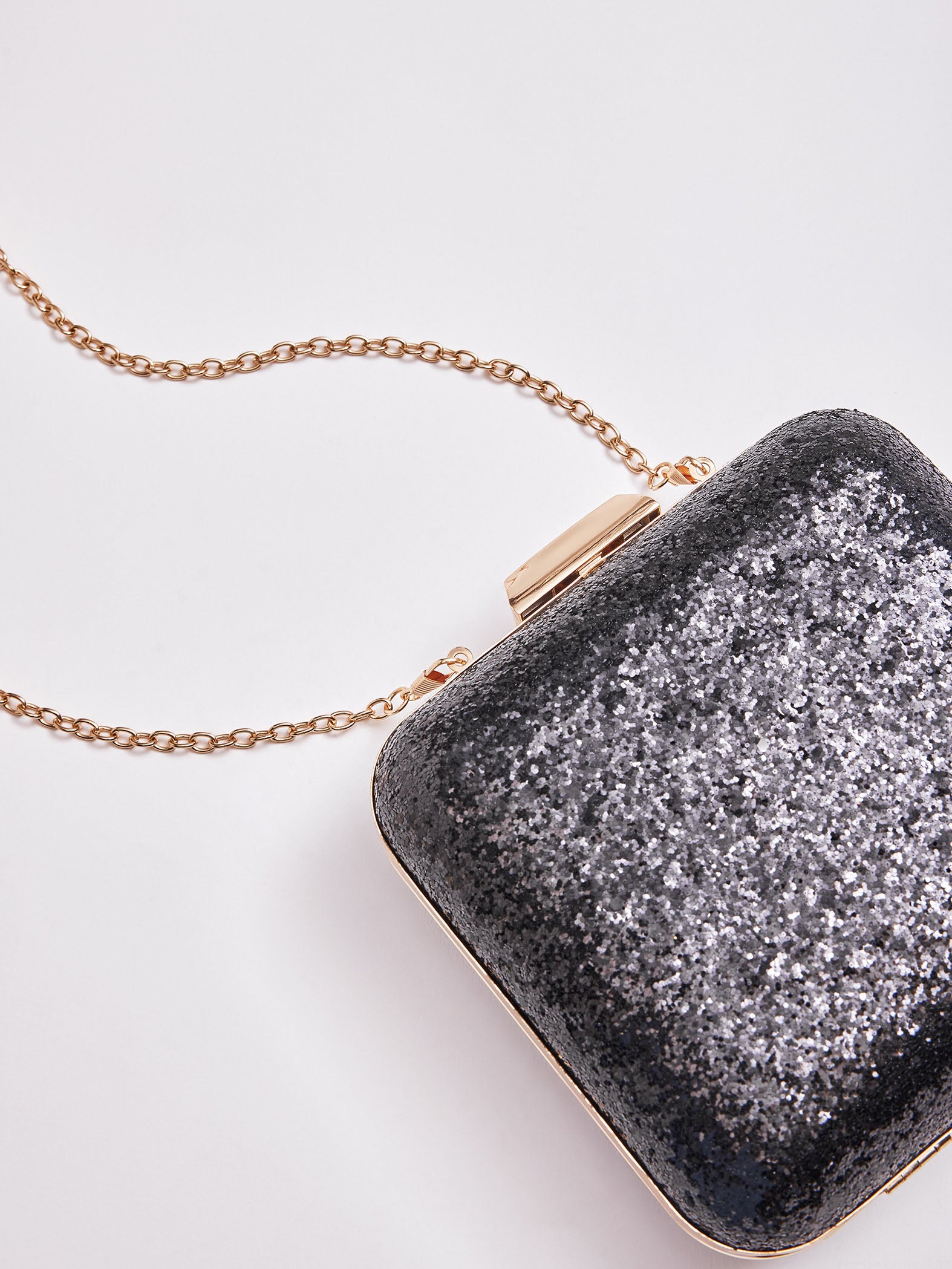 Black Shimmer Square Clutch