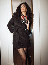 Black Suede Adjustable Jacket