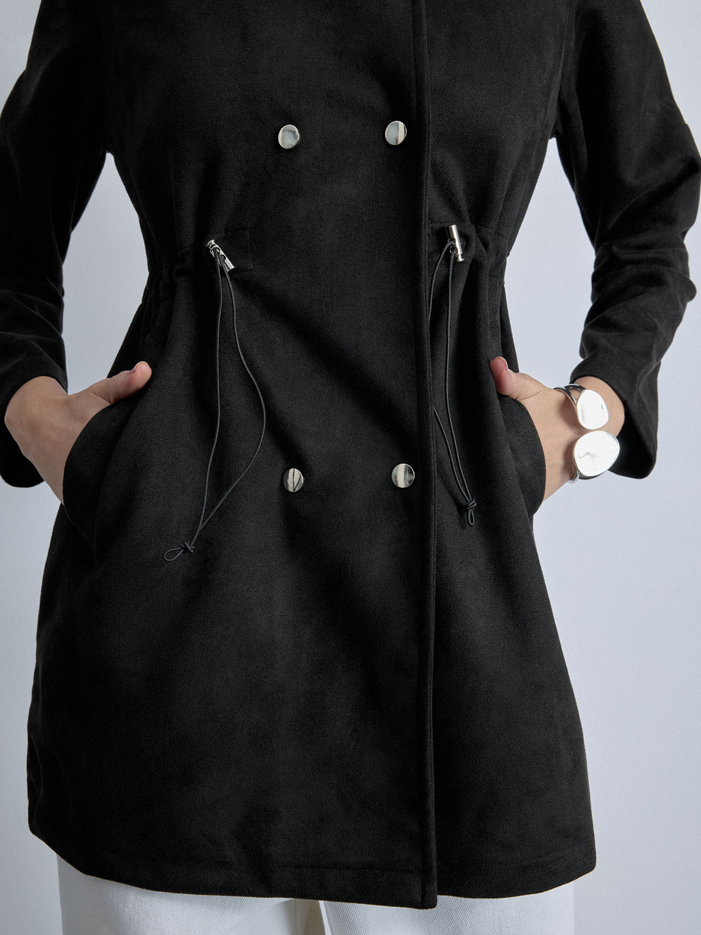 Black Suede Adjustable Jacket