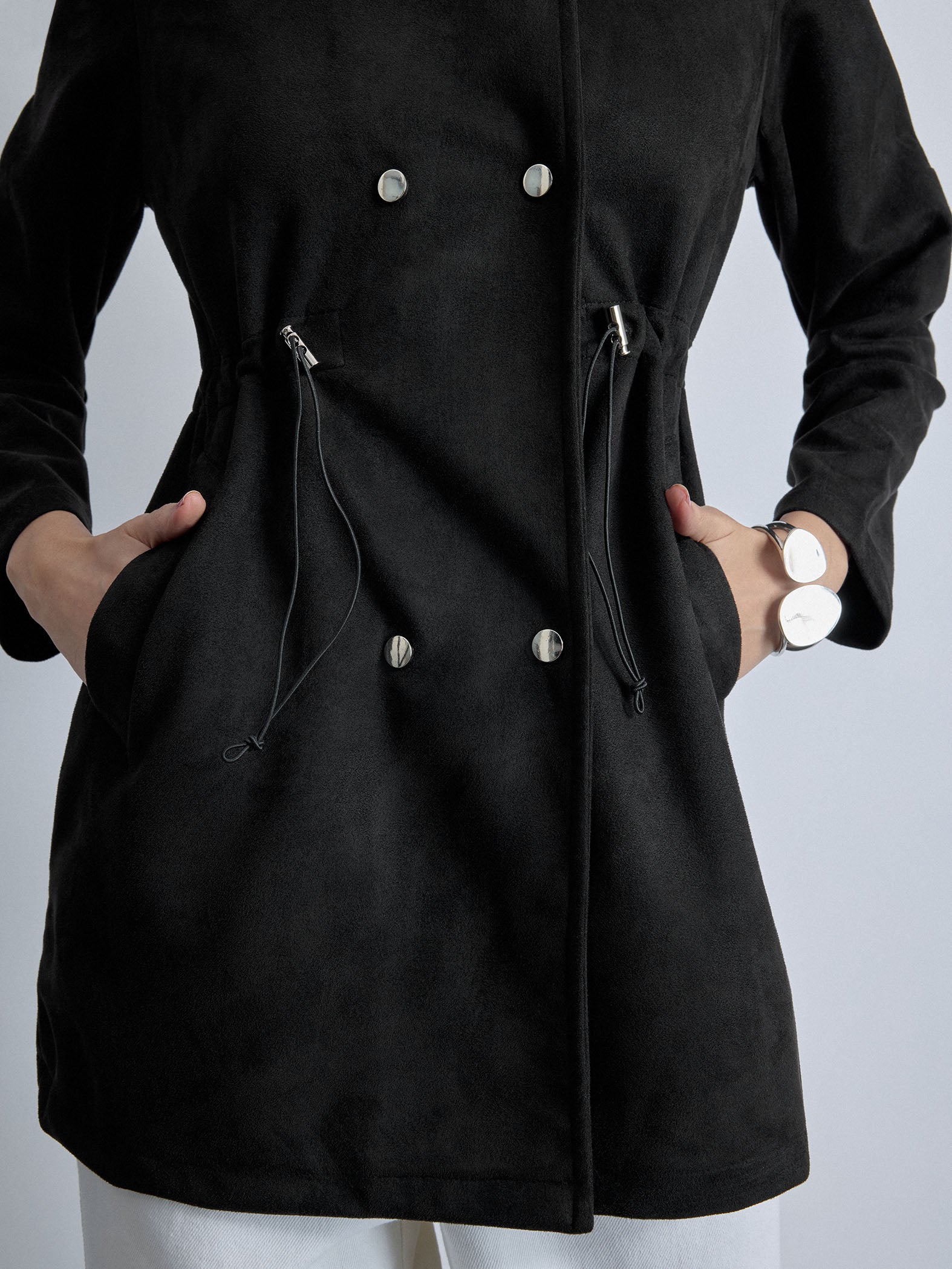 Black Suede Adjustable Jacket