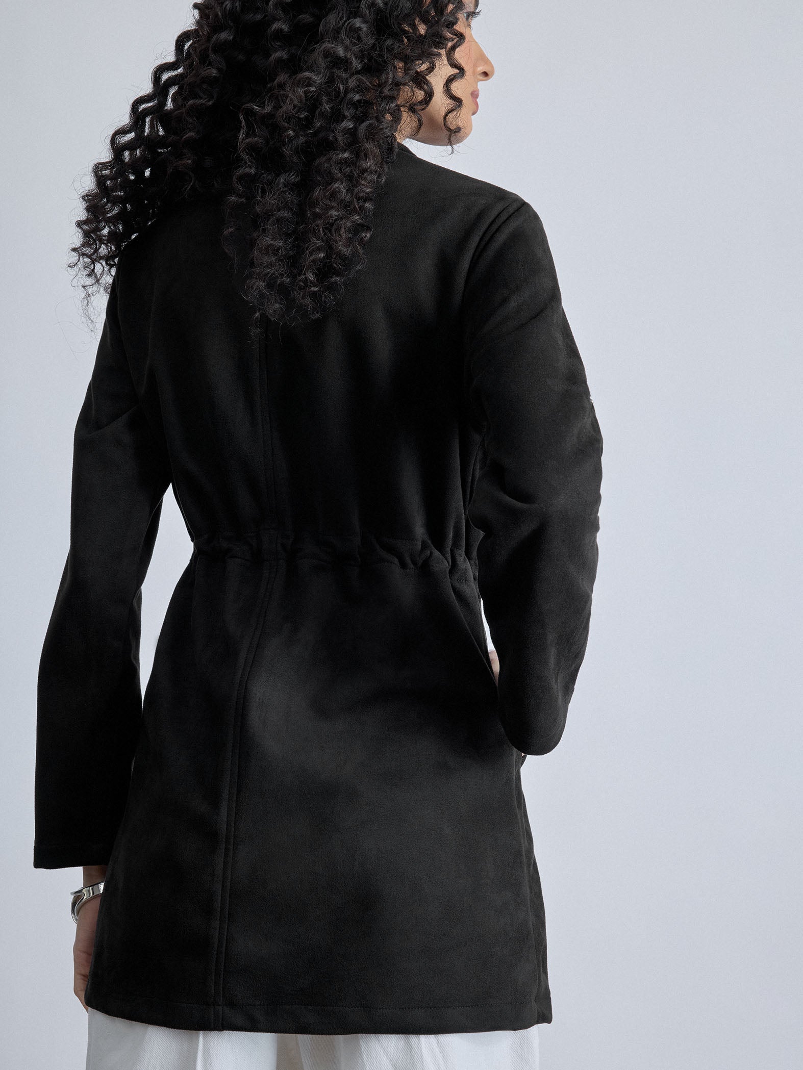 Black Suede Adjustable Jacket