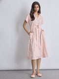 Blush Embroidered Shirt Dress