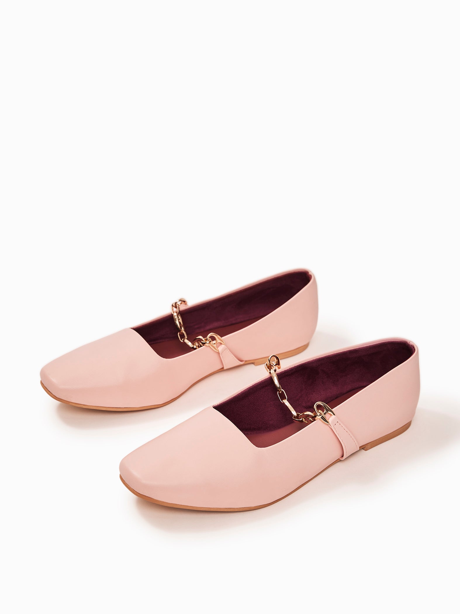 Blush Gold Chain Ballet Flats