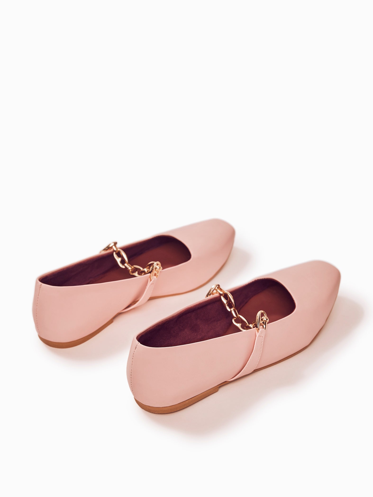 Blush Gold Chain Ballet Flats