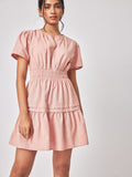 Blush Linen Tiered Dress