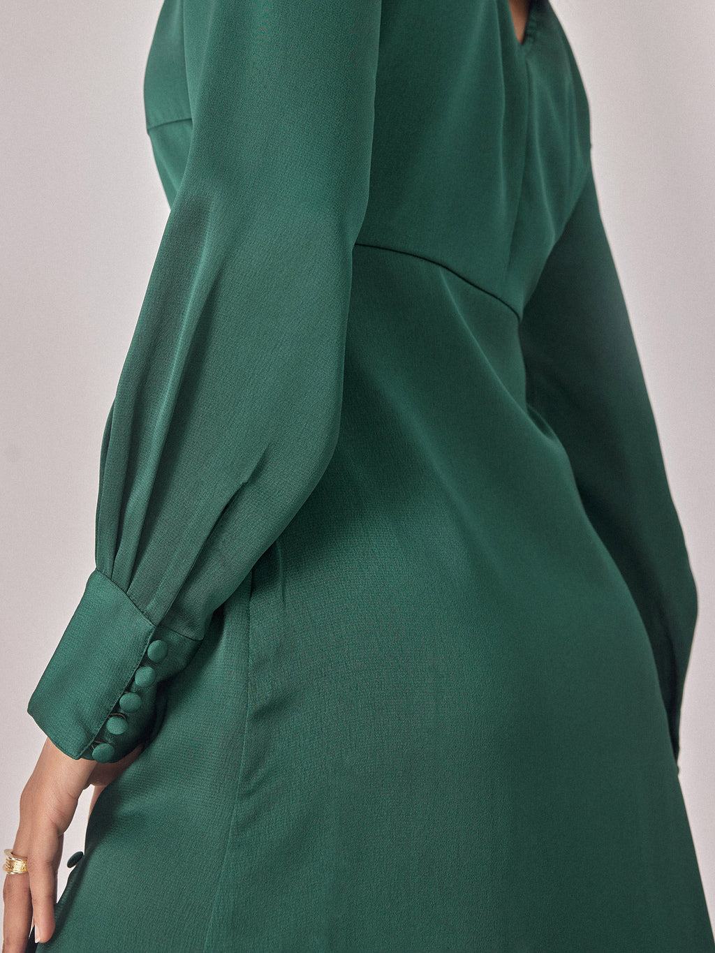 Bottle Green Satin Dress