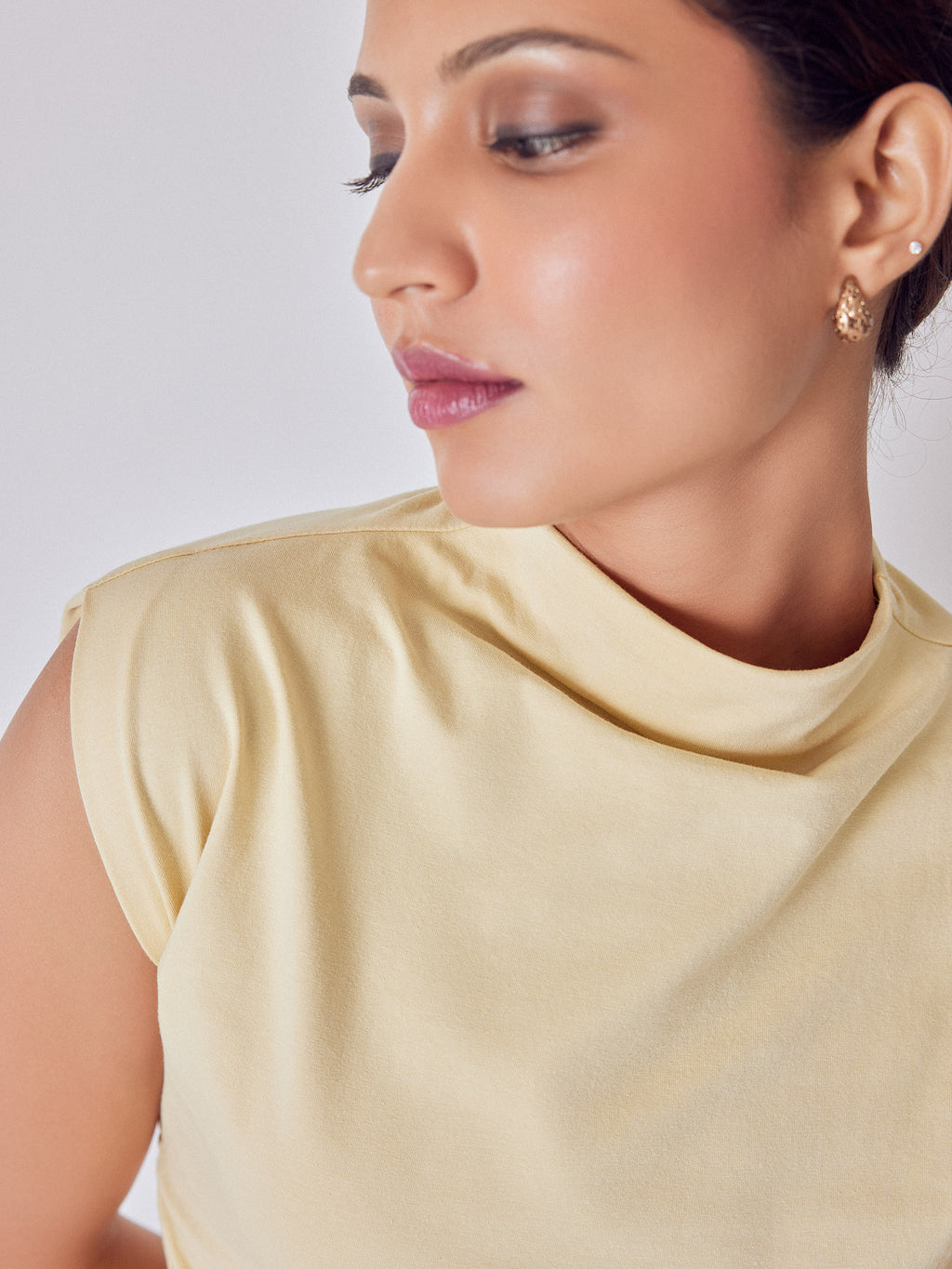 Butter Yellow Side Ruched Top
