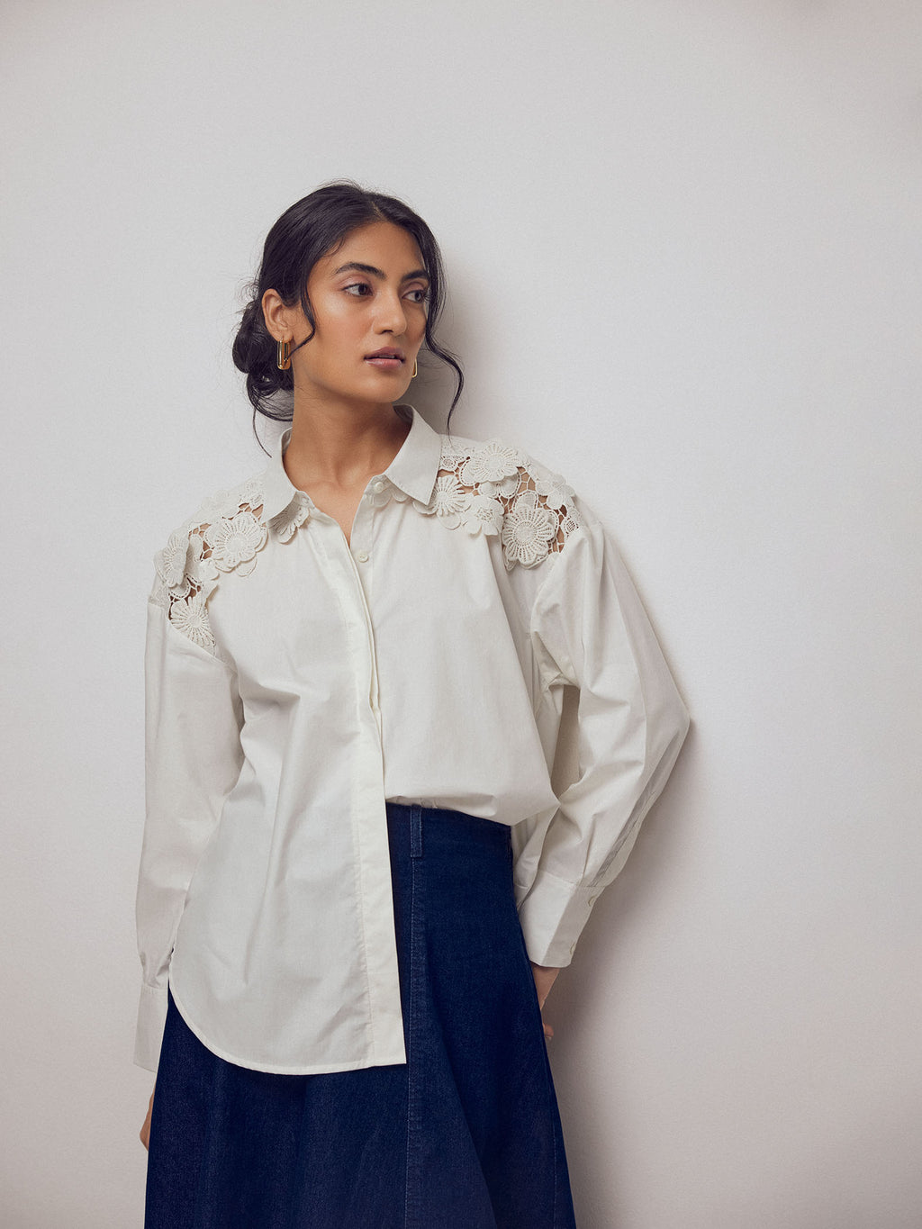 Buttercream Lace Insert Shirt