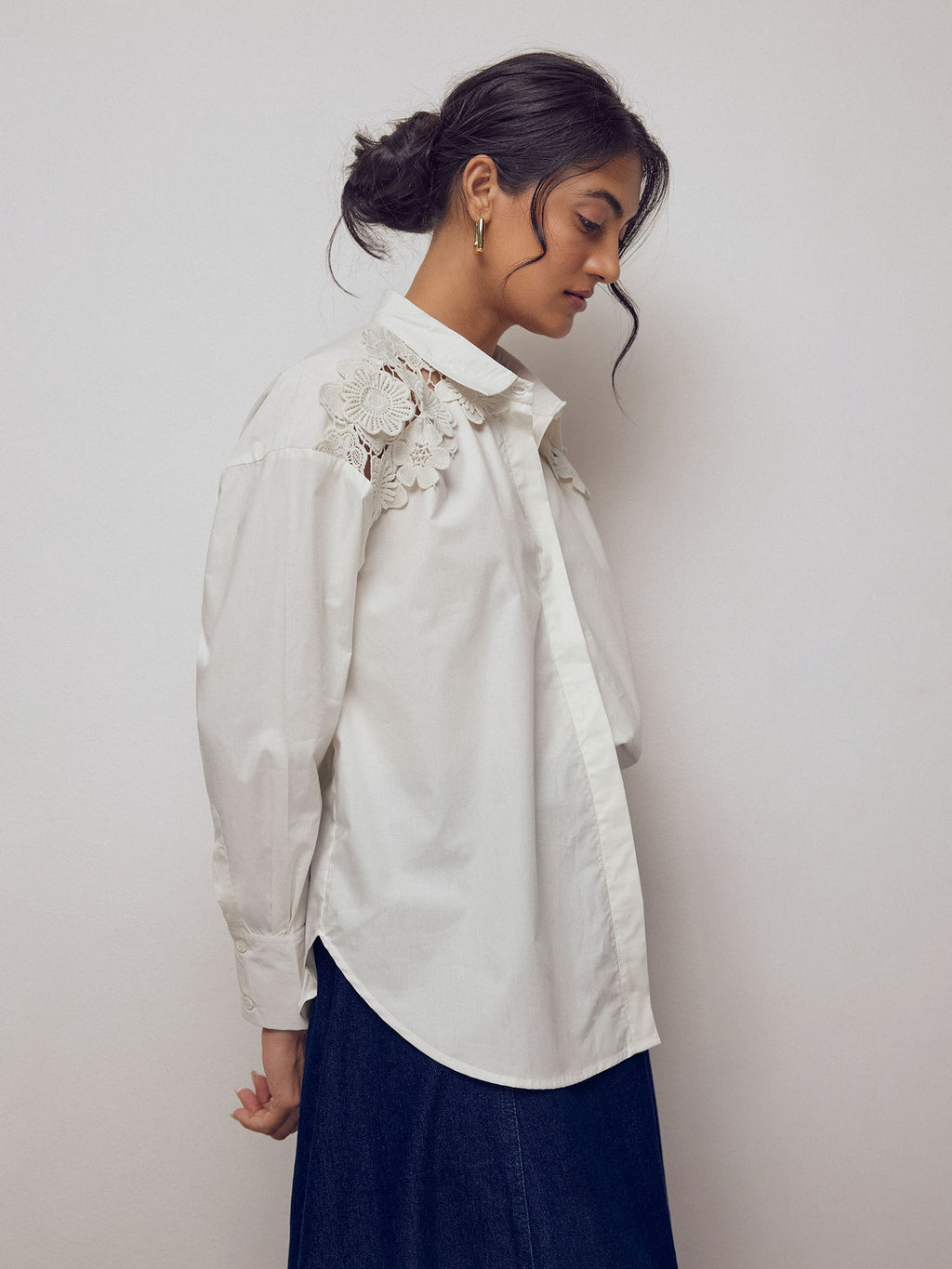 Buttercream Lace Insert Shirt