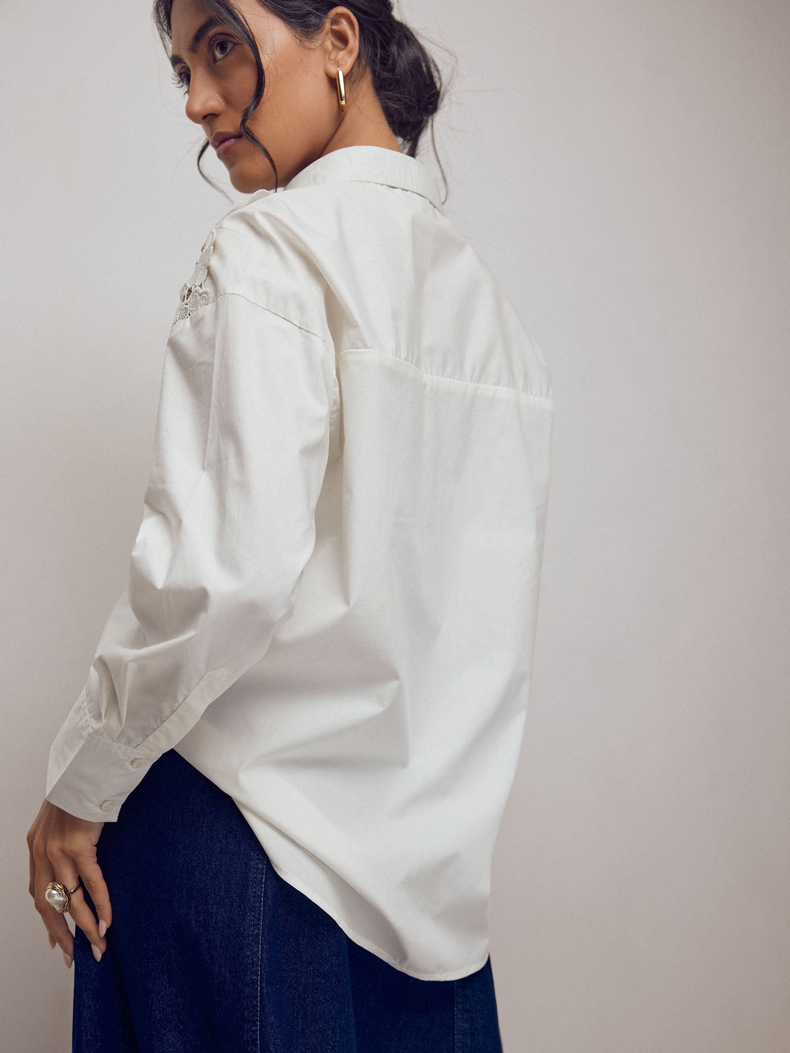 Buttercream Lace Insert Shirt