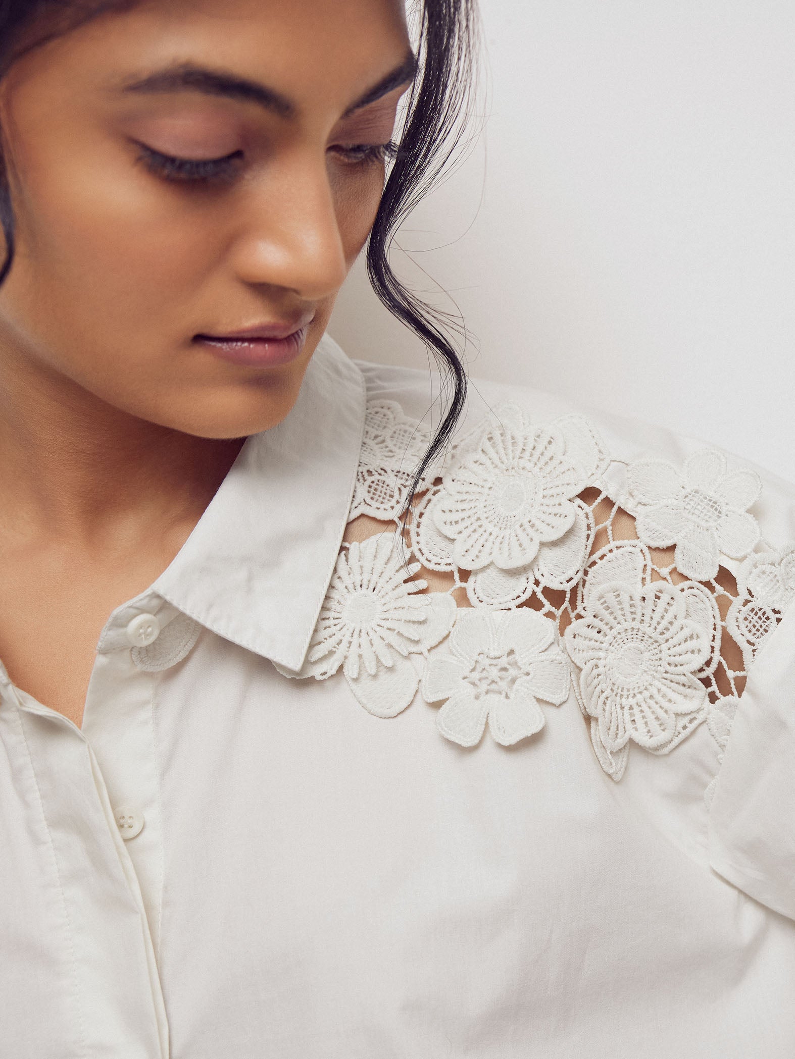 Buttercream Lace Insert Shirt