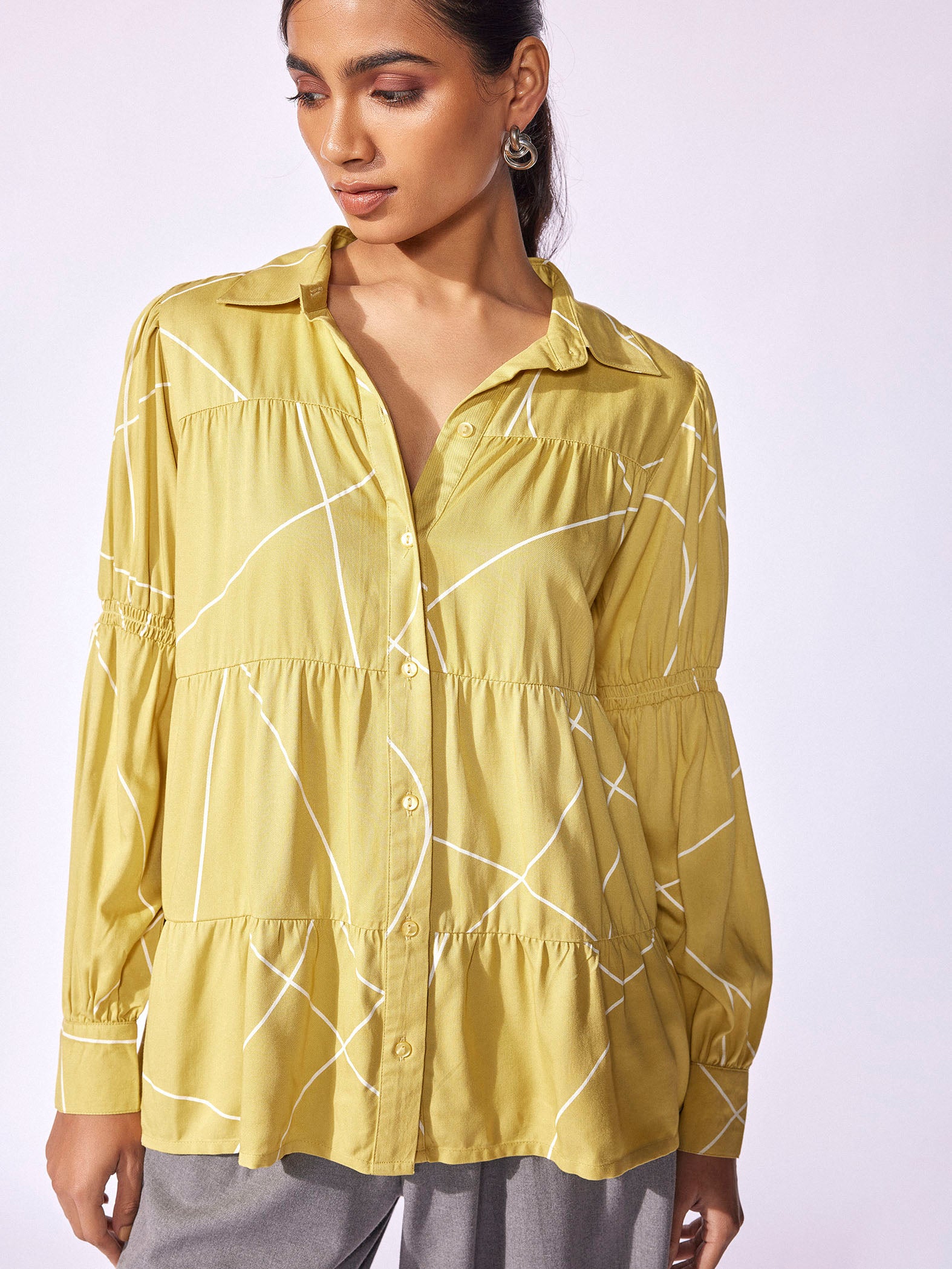 Buttercup Printed Tiered Shirt