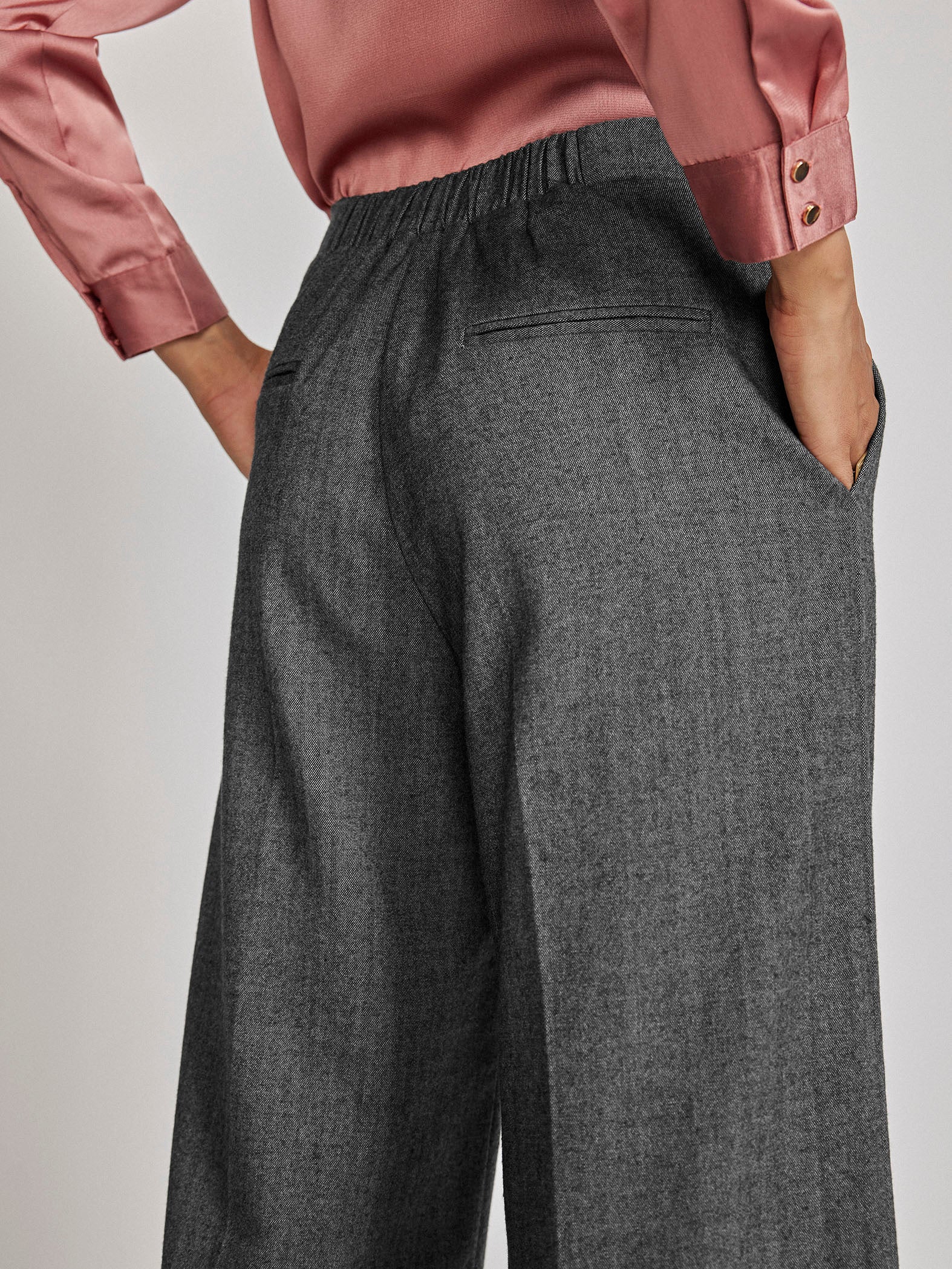 Charcoal Wide Leg Trousers