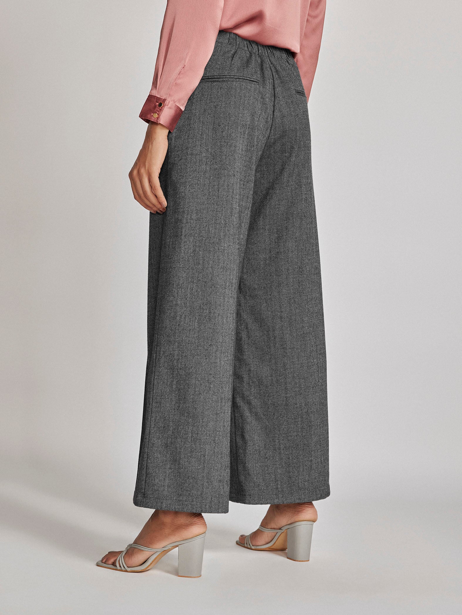 Charcoal Wide Leg Trousers