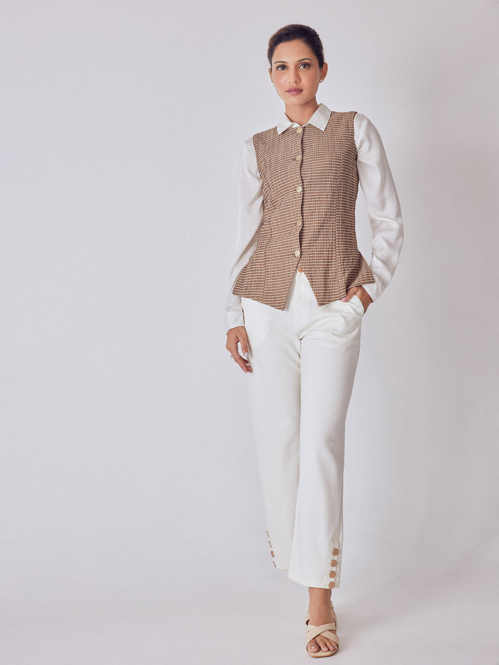 Cocoa Striped Waistcoat