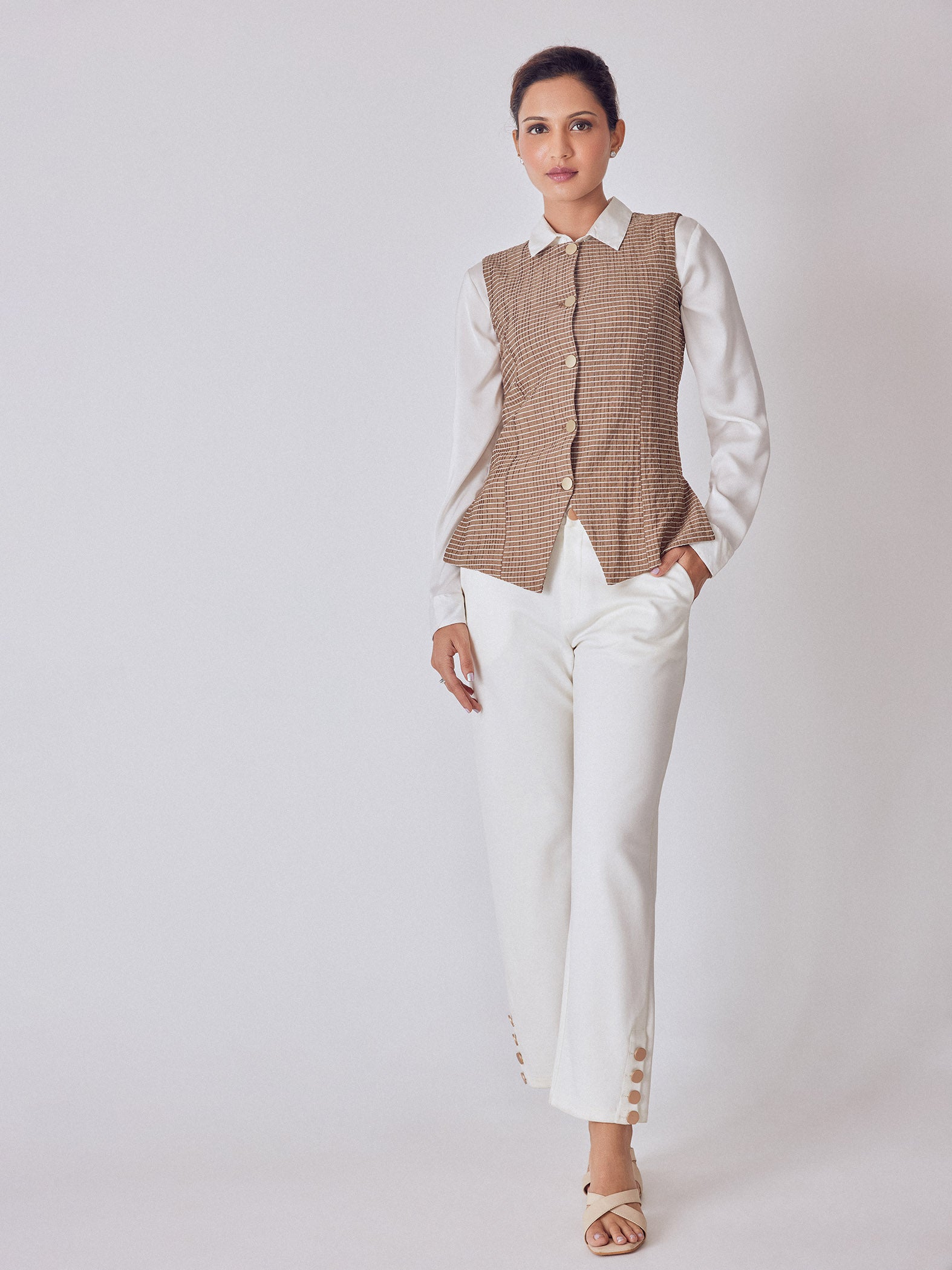 Cocoa Striped Waistcoat