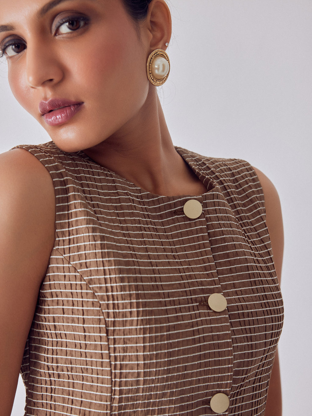 Cocoa Striped Waistcoat