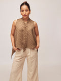 Coffee Key Monogram Neck Tie Top