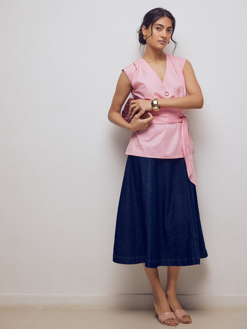 Cotton Candy Pink Belted Top