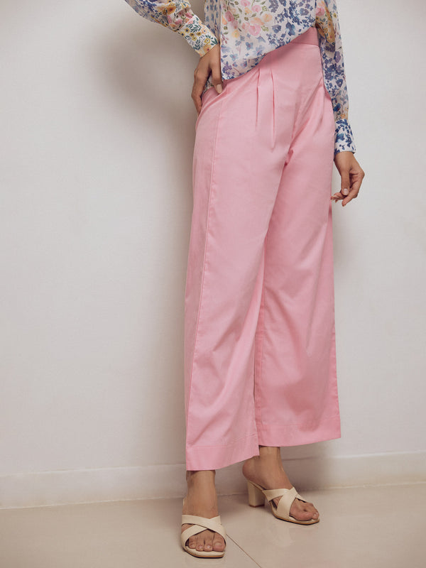 Cotton Candy Pink Pleated Pants