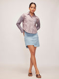 Denim Asymmetric Hem Mini Skirt