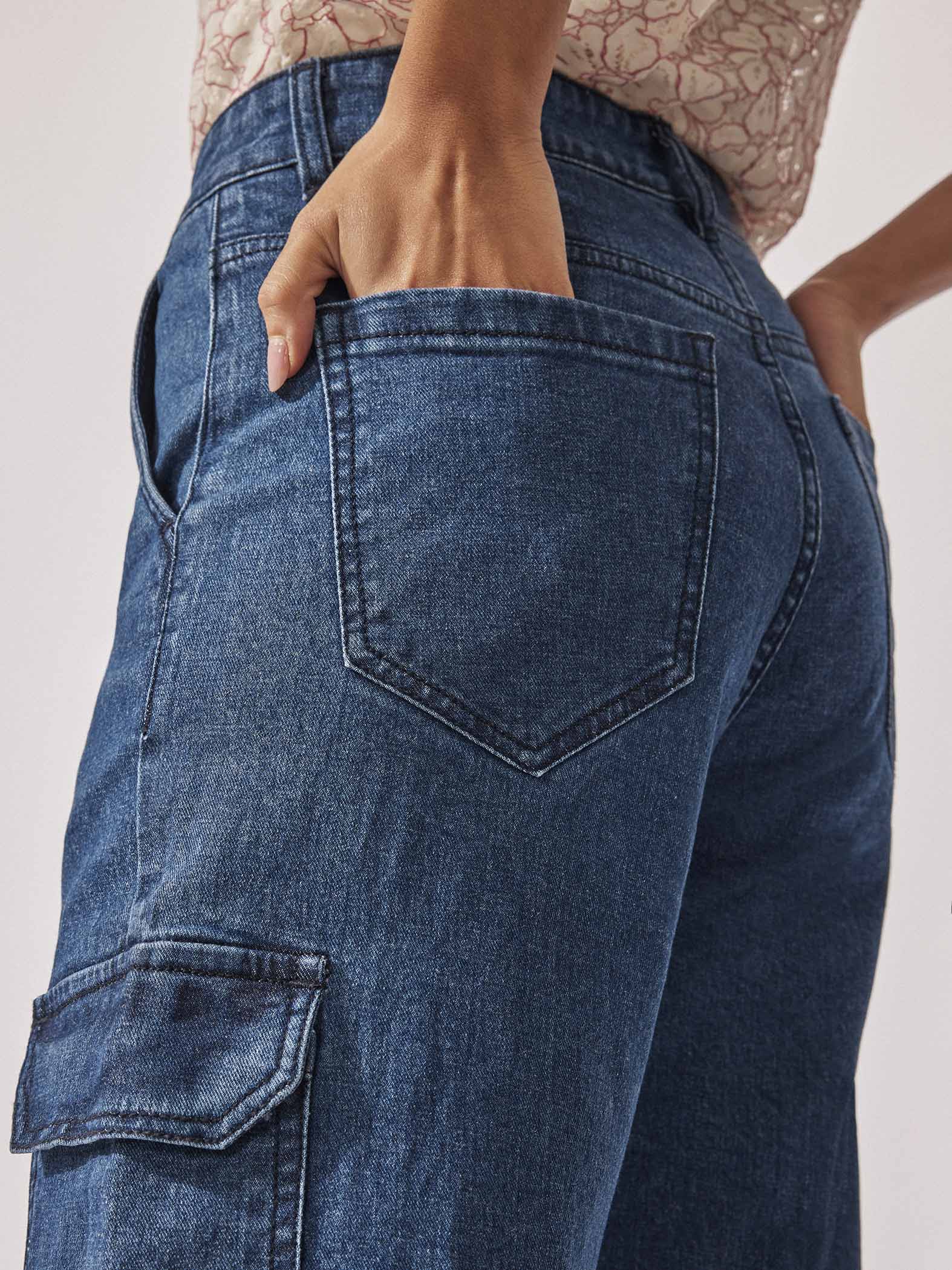 Denim Cargo Pants