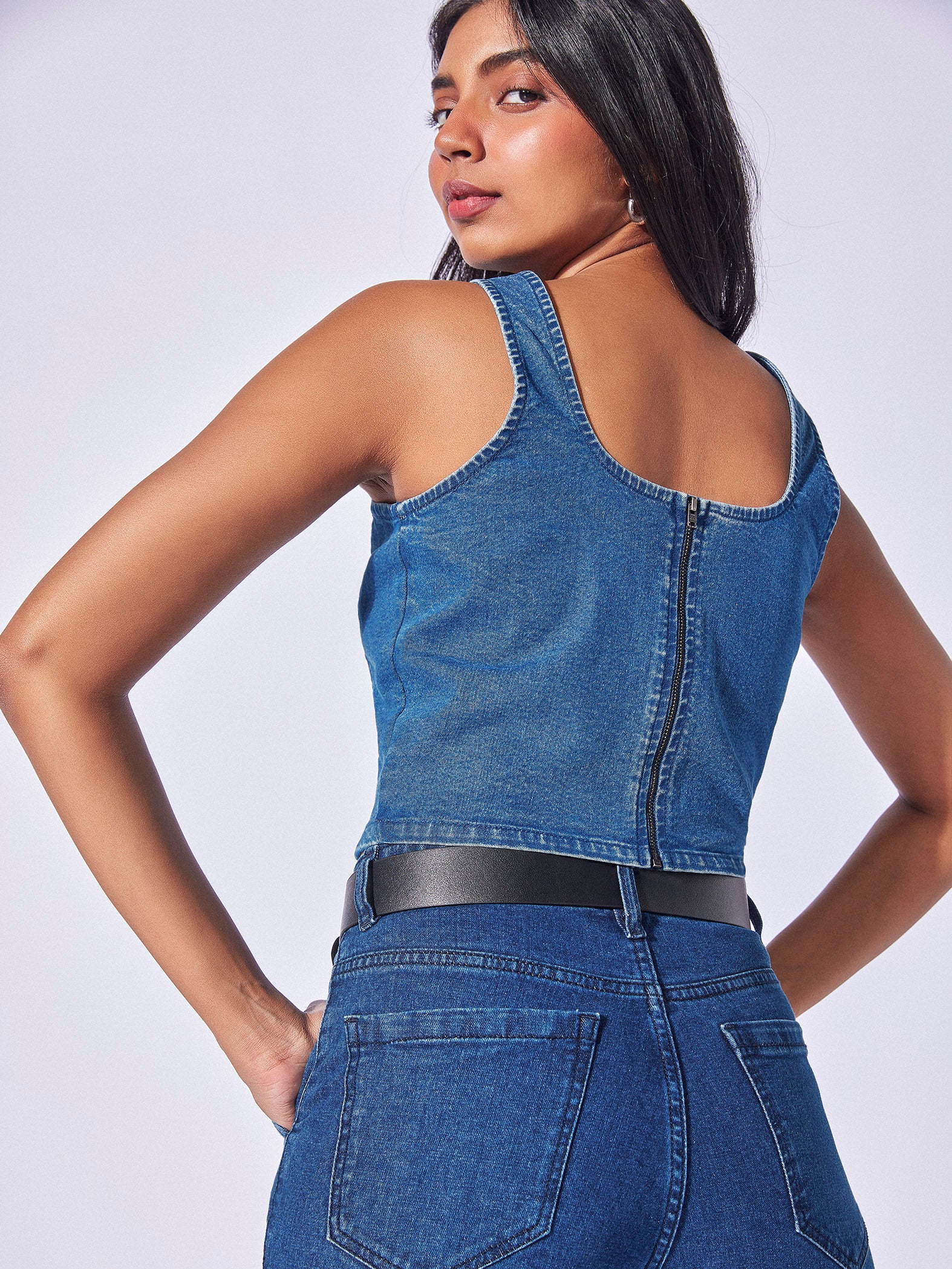 Denim Corset Tank